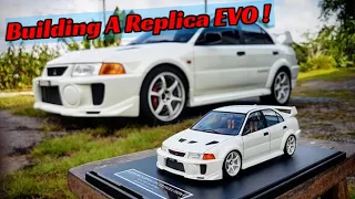 Building a Mitsubishi Lancer Evolution V Replica : 1/24 tamiya scale model car