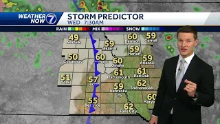 Cold front bringing a cool down Wednesday