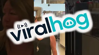 Very Tall Teenager Has to Duck at Metal Detector || ViralHog