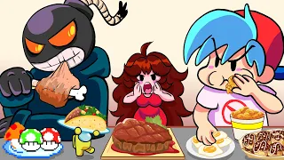 FRIDAY NIGHT FUNKIN - CHALLENGE EATING MUKBANG - FNF ANIMATION MUKBANG