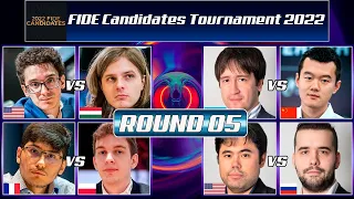 ROUND 05 | FIDE Candidates Tournament 2022 | Caruana, nakamura,firouzja, duda, rapport, ding, nepo