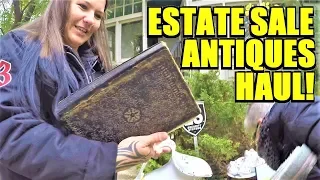Ep25: LOOK AT ALL THE ANTIQUES WE GOT AT THIS ESTATE SALE! - The ORIGINAL GoPro Yard Sale Vlog!
