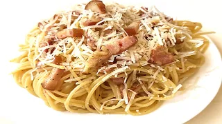 Spaghetti carbonara without sour cream