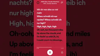 CRO, Claudia Valentina - HIGH (Lyrics)