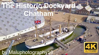 The Historic Dockyard Chatham-Kent England🇬🇧/4K/Drone/Maluphotography16/UNESCO/Submarine/Battleship