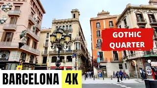BARCELONA, SPAIN 🇪🇸 [4K] Gothic Quarter Walking Tour — 2022