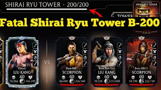 Fatal Shirai Ryu Tower Final Boss Battle 200 Fight + Reward MK Mobile