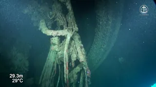 The German heavy cruiser Prinz Eugen at Kwajalein Atoll