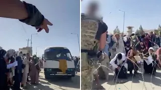 Dramatic footage of Ukrainian soldiers escorting Canada-bound Afghans into Kabul airport