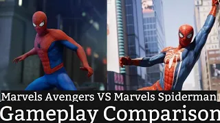 MARVELS AVENGERS VS MARVELS SPIDER-MAN: TRAVERSAL AND COMBAT COMPARISON (PS5 Gameplay)