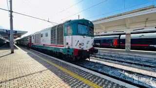 Trenitalia D445 Diesel Locomotive leaving Locri on the 1326 Intercity service to Reggio Di Calabria