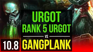URGOT vs GANGPLANK (TOP) | Rank 5 Urgot, KDA 9/1/10, 600+ games, Legendary | EUW Grandmaster | v10.8