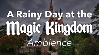 Rainy Day at the Magic Kingdom Ambience | Disney World Cinderella Castle Ambience Loop