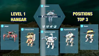 War Robots: Loki,Raven,Scorpion,Hawk,Jaeger, Nodens Level 1 Gameplay