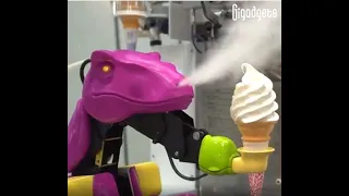 This robot can serve you ice cream in about 30 seconds. Check out the Soft Cream Robots.