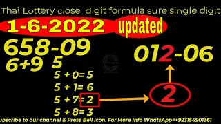 1-6-2022 Thai Lottery close  digit formula sure single digit