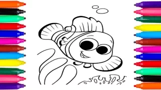 Coloring Pages Nemo For Children / Coloring for Babies / Painting Watercolor Nemo for Babies