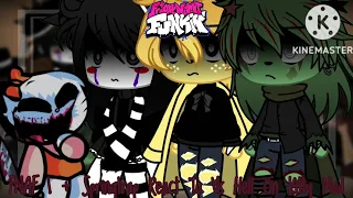 FNAF 1 + Springtrap React To Friday Night Funkin' Vs Hell On Kitty Mod || Gacha Club