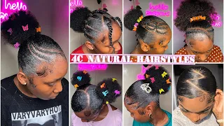 🍡💖🍏New 4𝐜 natural HAIRSTYLES + 𝐒𝐥𝐚𝐲𝐞𝐝 edges 🩵PINTEREST HAIRSTYLES 2024🦄