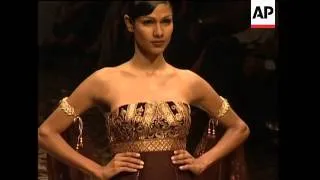 Actress Deepika Padukone walks the catwalk for Tahiliani fashion show