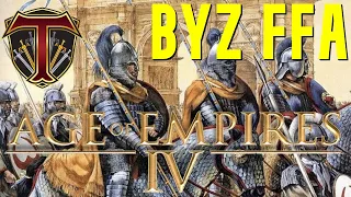 Long Sweaty Olive Oil FFA! Byzantine Empire CATAPHRACT TIME - Age of Empires 4 PVP