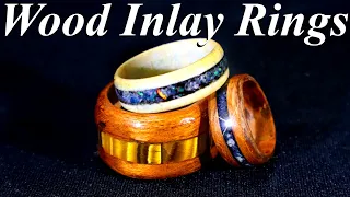 Making OPAL and Tiger Eye Wood Inlay RINGS on my Brand New new Lathe!