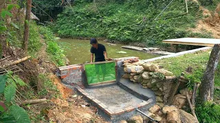 Complete a solid dam - Knitting nets to prevent garbage, Clean up weeds