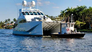 Huge Shark in the Water !  Flibs 2023 is Here ! New River Boats Sizzle ! (Fort Lauderdale)