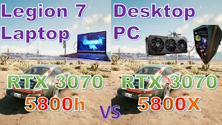 Lenovo Legion 7 | RTX 3070 (140 TDP) vs RTX 3070 Desktop - 5 Games tested - Part 1