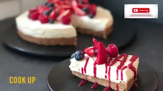 No-bake cheesecake without gelatin, easy and quick