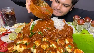 EATING SPICY CHICKEN LEG PIECE CURRY🍗 EGG ROAST WITH BASMATI RICE | EATING VIDEOS | MUKBANG