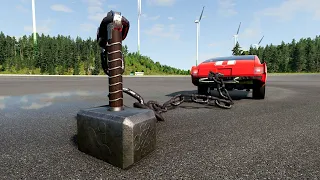 Trying to move THOR'S HAMMER ⚡🔨 (Mjölnir) - BeamNG Drive - Wrecking Bad