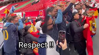 Respect!! Real Madrid fans visit Old Trafford ahead of their City clash. Big Man United ggmu
