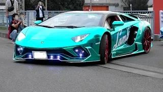 爆音！諸星一家ランボルギーニ軍団搬出•他極上カスタム多数〜NS Rounder Car Show in CHIBA 2019①