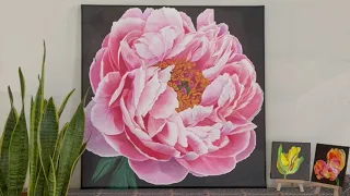 Peony Acrylic Painting | Timelapse | Peony Flower I Floral Still Life Painting I Neha Vartak Art