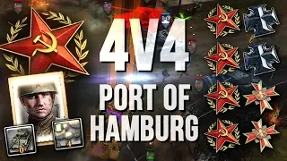 LEND LEASE: M4C Sherman Blitzkrieg + 5x Katyusha [4v4] [SOV] [Port of Hamburg] — Company of Heroes 2