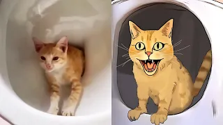 😹🐶Cat Memes: Skibidi Toilet Cat and Funniest Dogs - Drawing Memes😅 Trending Funny Animals 😹