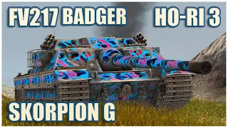 FV217 Badger, Ho-Ri & Skorpion G • WoT Blitz Gameplay