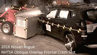 2014-2020 Nissan Rogue / X-Trail NHTSA Oblique Overlap Crash Test (Left Side)