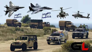 Hezbollah Hamas Uses Irani Fighter Jets & Drones to Destroy a Convoy of Israeli Military - GTA V