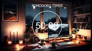 50/10 Pomodoro Timer ★︎ 6-HOUR LATE NIGHT STUDY ★︎ Afternoon with Rain Sound ★︎ Focus Station