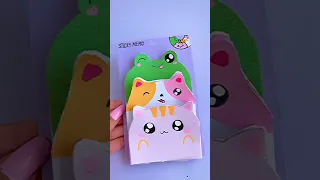 DIY cute sticky memo 🐸😺🐶#shorts #tonniartandcraft #youtubeshorts