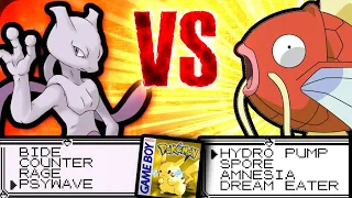 Which beats Yellow faster? The WORST Mewtwo Versus a God-Tier Magikarp