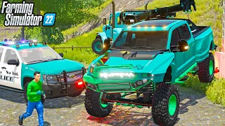 TRUCK TOTALED AFTER GARRETT WENT OFF THE CLIFF | Farming Simulator 22