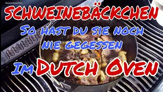 🐷🍲 SCHWEINEBÄCKCHEN wie du sie noch nie gegessen hast | BÄCKCHEN im DUTCH OVEN | Die Sachsengriller