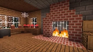 Как построить камин в minecraft. How to build a fireplace in minecraft.