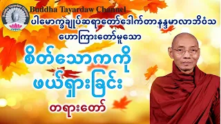 စိတ်သောကကိုဖယ်ရှားခြင်း  တရားတော် #ပါမောက္ခချုပ်ဆရာတော်ဒေါက်တာနန္ဒမာလာဘိဝံသ