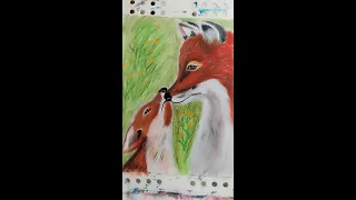 sweet little fox #acrylicpainting