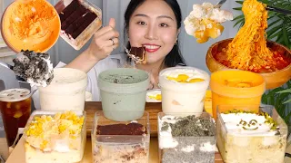 ENG) Bottled cheese cakes🎂 MUKBANG dessert real sound asmr eating