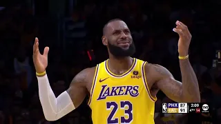 FINAL 4:55 Bron's 4th quarter surge carries Lakers past Suns WILD FINISH!